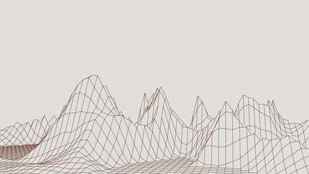 Technology vector illustration. Abstraction. Landscape design of mountains. 3d