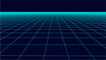 Abstract landscape. Vector perspective grid. 3d meshのイラスト素材