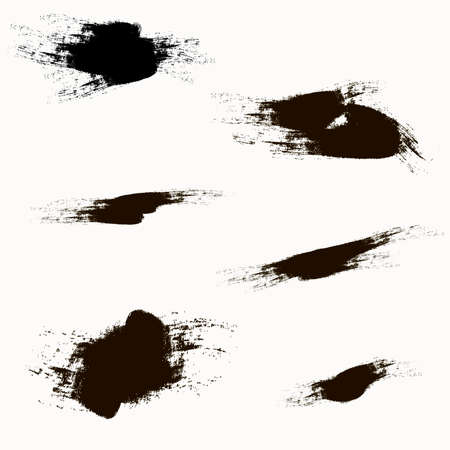 Blots on white background. Vector strokes. Splash setのイラスト素材