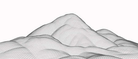 Technology vector illustration. Abstraction. Landscape design of mountains. 3d