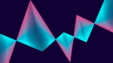 Futuristic colorful background. Gradient geometric banner with pink, blue, purple. Equalizer for music. vector.のイラスト素材