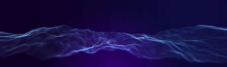 Abstract wave of sound particles. Equalizer for music. Signal transmission. 3D
