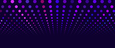 A wave of musical sounds. Abstract background with intertwining multicolored dots.Vector image.のイラスト素材