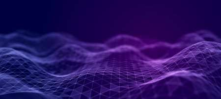 Abstract of particles wave on colored