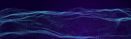 Technological wave. Digital background. Great data visualization 3D