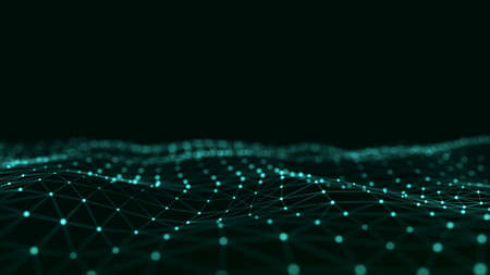 Futuristic background of dynamic wave. Big data. Abstract background 3d.