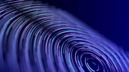 Abstract digital background of moving particles. Information space flow. Big data visualization. 3d