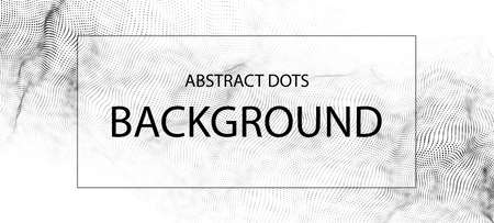 Wave of moving particles on a white background. Big data .Abstract vector 3d illustrations.のイラスト素材