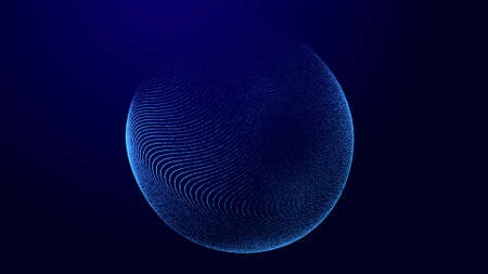 Sphere with connecting points. Global Connection Technology. The accumulation of information. 3D.の写真素材