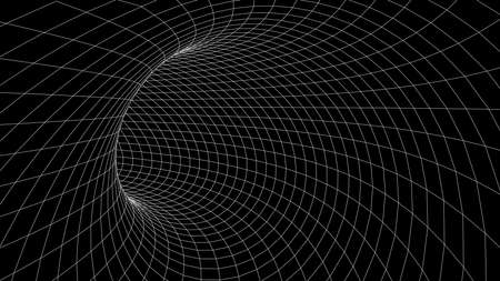 abstract tunnel. Vector wormhole 3D Corridor meshのイラスト素材