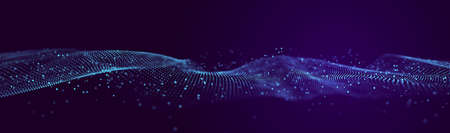 Abstract wave of sound particles. Equalizer for music. signal transmission. 3D