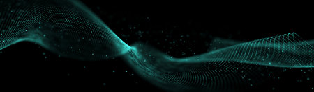 Futuristic waves. Abstract technology background. 3D visualization of big data. analytical...