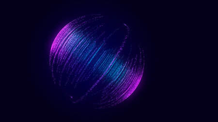 Sphere with connecting points. Global Connection Technology. The accumulation of information. 3Dの写真素材