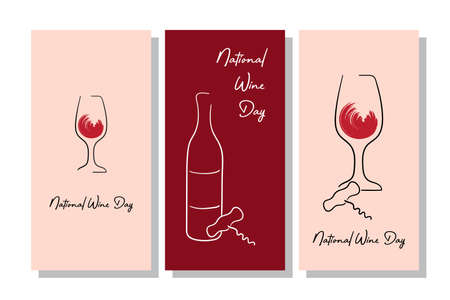 National Wine Day. Holiday concept. Template for background, banner, card, poster with text inscription.のイラスト素材