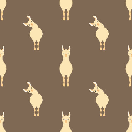 Cute lama seamless pattern. Design sketch element for textile, prints for clothes. Vector colorful illustration.のイラスト素材