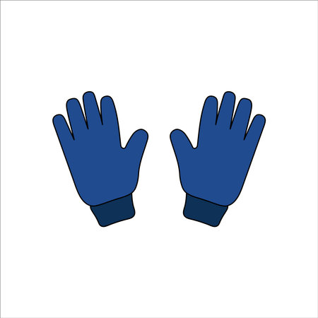 Doodle gloves design. Winter vector colorful illustration isolated on white background.のイラスト素材