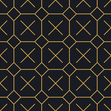 Abstract seamless geometric gold linear pattern for packaging, design of luxury products. Vector illustration for wallpaper, surface, web design, textile, dÃ©cor.のイラスト素材