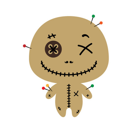Cute wood doll. flat style. vector illustration.のイラスト素材