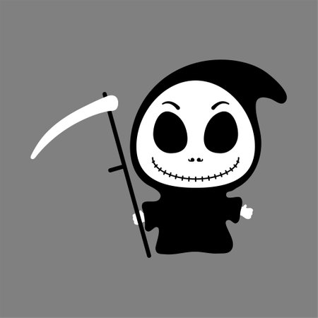 Cute grim reaper. flat style. vector illustration.のイラスト素材
