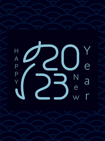 New year 2023 invitation luxury design template. Vector illustration on color background for...