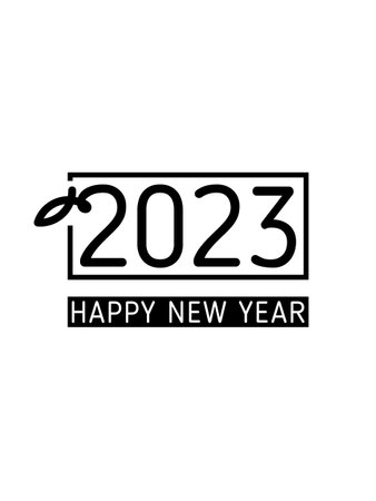 Happy New Year 2023 invitation design template. Vector illustration for greeting card, flyers,...