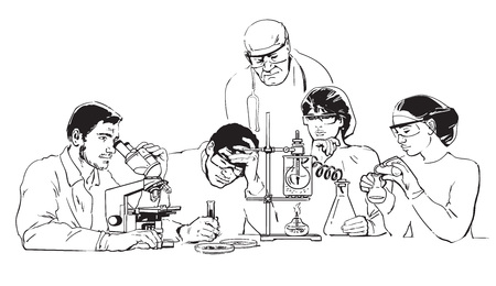 In the research laboratoryのイラスト素材
