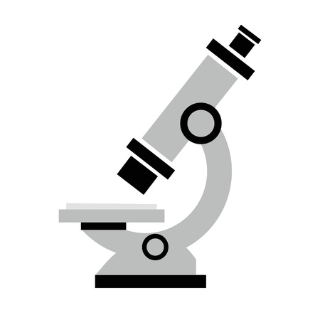 Microscope icon. Vector illustration in flat style isolated on white backgroundのイラスト素材