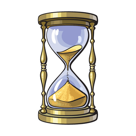 Old gold hourglassのイラスト素材