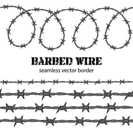 Barbed wire seamless border. Vector.の写真素材