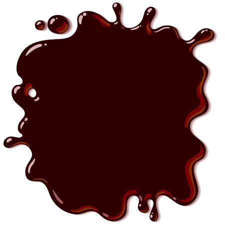 Spilled chocolate background.Hot chocolate splash. Vector illustration isolated on white background.のイラスト素材