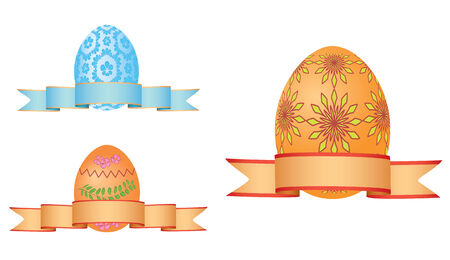 Easter eggs with ribbons - vectorのイラスト素材