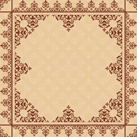 arabic ornament on light beige pattern - vector のイラスト素材