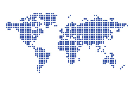 dark blue map of world - vector squaresのイラスト素材