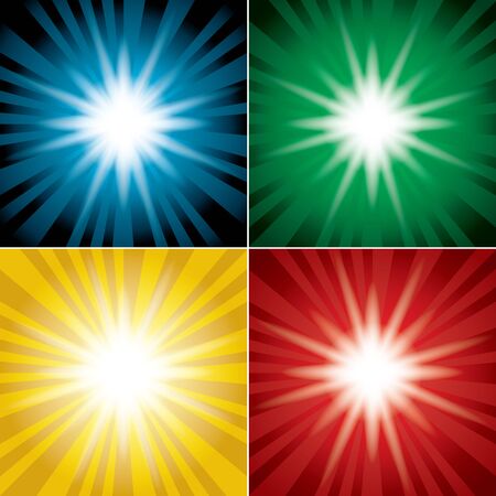 set of color backgrounds with flash  vectorのイラスト素材