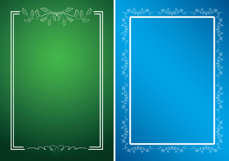 green and blue cards with white frames - vectorのイラスト素材