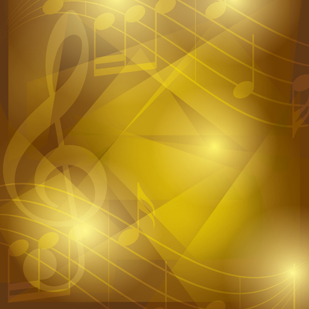 dark golden music background with abstractions - vectorのイラスト素材