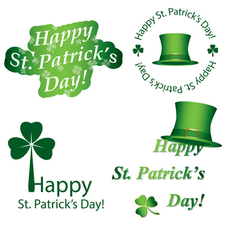 vector elements for saint patrick's day - green stickersのイラスト素材