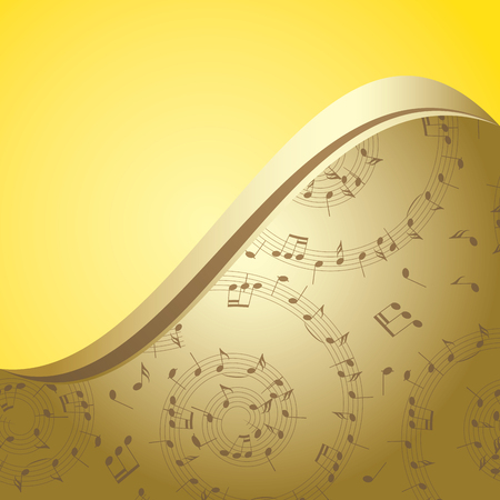 bright golden music background with gradient - vectorのイラスト素材