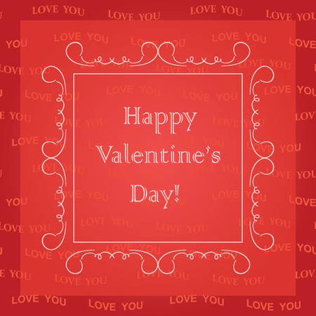 Red Valentine's day card design vector illustrationのイラスト素材