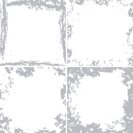 white backgrounds with grunge frames - vector setのイラスト素材