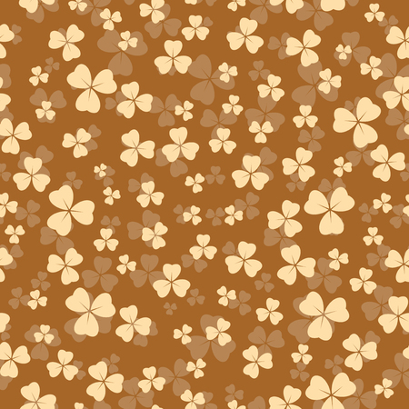 beige seamless pattern for patricks day - vector background with shamrockのイラスト素材
