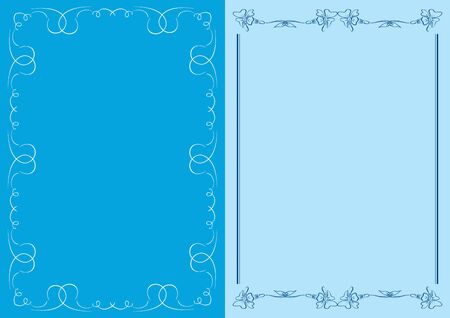 dark and light blue backgrounds with decorative frames - vector illustrationsのイラスト素材