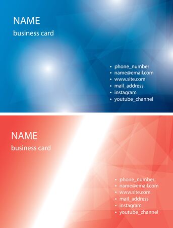 dark blue and red business cards with geometric abstractions - vector illustrationのイラスト素材