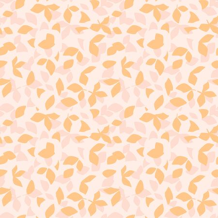 decorative orange seamless pattern with leaves - vector floral backgroundのイラスト素材