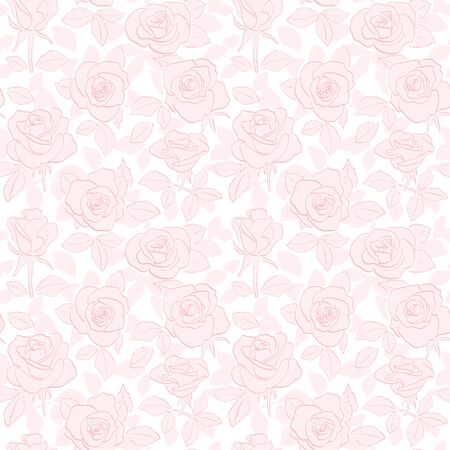 rosy seamless pattern - vector light red flower backgroundのイラスト素材
