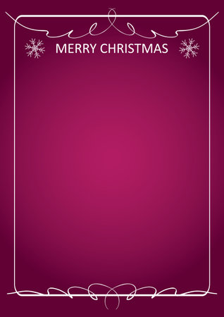 merry christmas on burgundy background - vector with white frameのイラスト素材