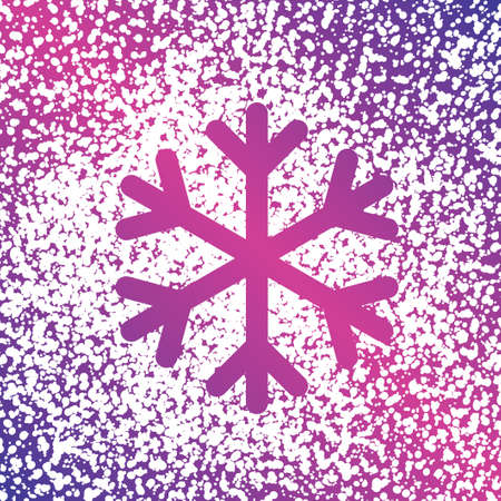 snowflake cut out from white snow on blue red background - vectorのイラスト素材