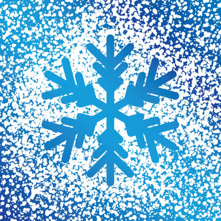 snowflake cut out from white snow on blue background - vectorのイラスト素材