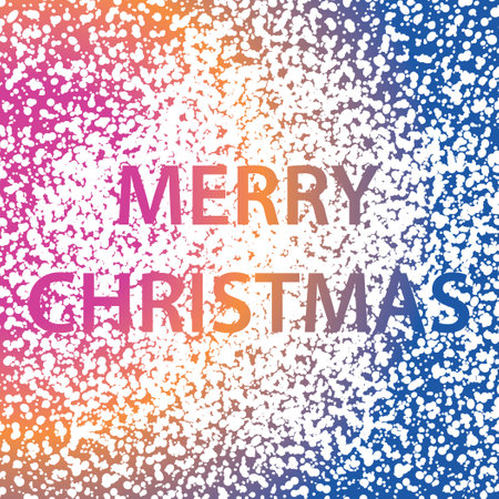 merry christmas - cut out from white snow on colorful background - vectorのイラスト素材