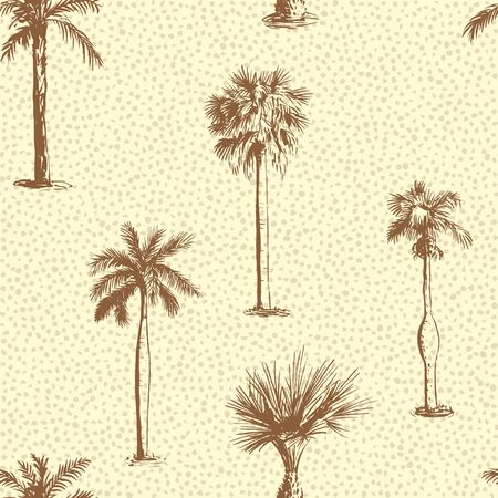Seamless pattern with palm trees. Palmetto repeatable pattern.のイラスト素材